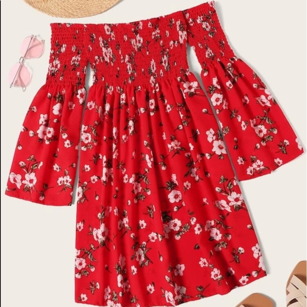 COPY - Floral off the shoulder dress NWOT